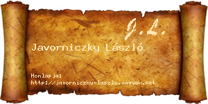 Javorniczky László névjegykártya