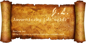Javorniczky László névjegykártya