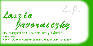 laszlo javorniczky business card